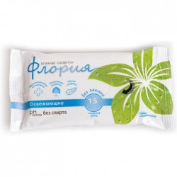 Салфетки влажные Флория освежающие 15 шт.