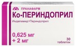 Ко-ПЕРИНДОПРИЛ, таблетки покрытые оболочкой пленочной 0.625 мг+2 мг 30 шт