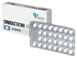 Симвастатин табл. п/о пленочной 10 мг 30 шт.