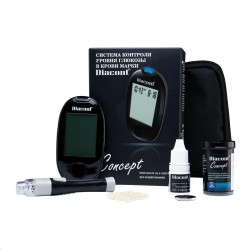 Глюкометр Диаконт концепт с принадлежностями микро-USB-порт световой индикатор порта память 500 измерений