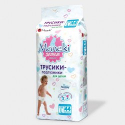 Подгузники-трусики 44 шт. Maneki Фентэзи 9-14 кг р. L