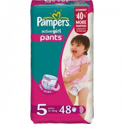 Подгузники-трусики для девочек 48 шт. Pampers актив герл джуниор 12-18 кг