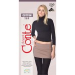 Колготки женские, Conte Elegant (Конте Элегант) р. 4 250 den Коттон Топ теплые неро черный