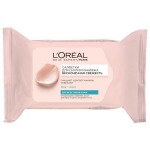 Салфетки для снятия макияжа, L'Oreal (Лореаль) 25 шт Трио Актив Бесконечная свежесть очищающие с экстрактами розы и лотоса